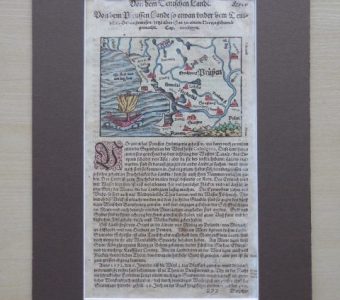 MUNSTER SEBASTIAN - Mapa Prus [Kosmografia 1592 r.]