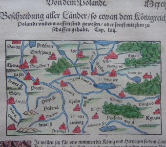 MUNSTER SEBASTIAN - Mapa Polski [Kosmografia z 1592 r.]