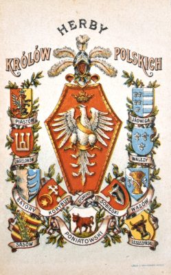 Herby królów polskich [pocztówka]