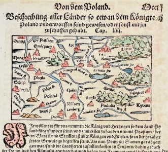 MUNSTER SEBASTIAN - Mapa Polski [Kosmografia z 1578 r.]