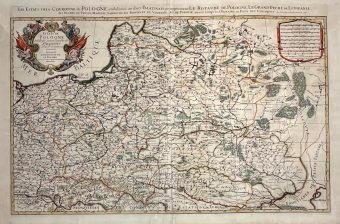 SANSON GUILLAUME, JAILLOT ALEXIS-HUBERT - Mapa Polski [Estats de Pologne.., imponujący format]