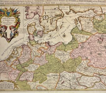 SANSON GUILLAUME - Mapa Europy Północnej [miedzioryt ręcznie kolorowany]