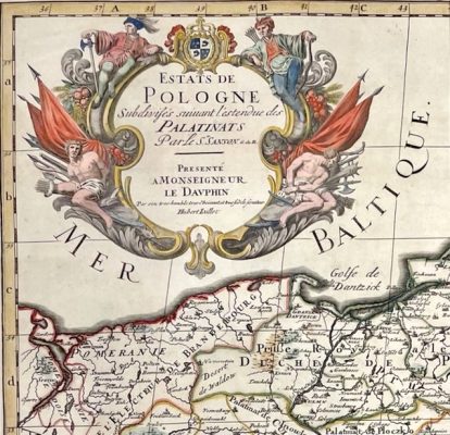 SANSON GUILLAUME, JAILLOT ALEXIS-HUBERT Mapa Polski [Estats de Pologne.., imponujący format]