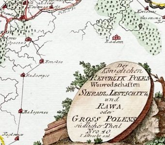 F.J.J. von REILLY - Mapa - Sieradz, Łęczyca, Rawa [miedzioryt kolorowany]