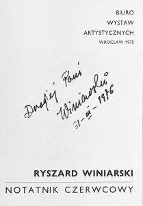 WINIARSKI RYSZARD - Ryszard Winiarski [katalog z autografem]