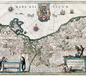 LUBINO EILHARDO, BLAEU WILLEM - Mapa Pomorza [miedzioryt kolorowany]