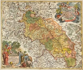 HOMANN JOHANN BAPTIST - Mapa Śląska z planem Wrocławia [Superioris et Inferioris Ducatus Silesiae]