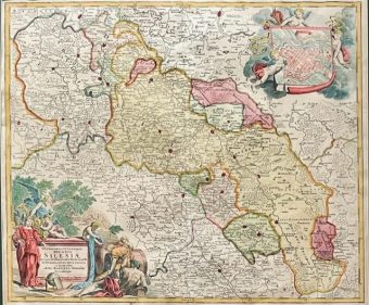 HOMANN JOHANN BAPTIST - Mapa Śląska z planem Wrocławia [ Superioris et Inferioris Ducatus Silesiae ]