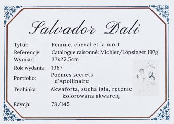 DALI SALVADOR - Poemes secrets [akwaforta, ręcznie sygnowana] 2