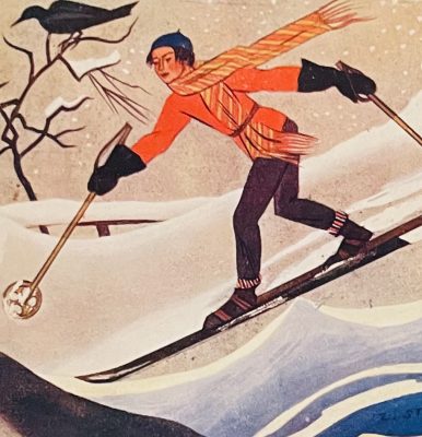 ZOFIA STRYJEŃSKA Zima na nartach [pocztówka]